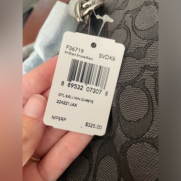 Coach F36719 Mini Christie Carryall with Pleats in Silver/Black Smoke/Black - Picture 4 of 14